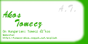 akos tomecz business card